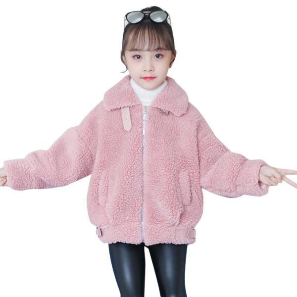 

jackets girls fur coat outerwear thick warm girl winter autumn children's jacket casual clothing 6 8 10 12 14, Blue;gray
