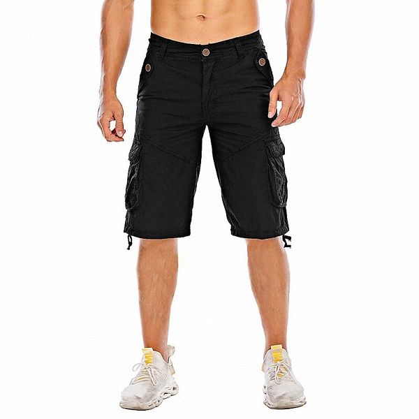 

men's chino cargo shorts shorts tactical cargo knee length pants solid colored cotton blend mid waist armygreen black grey khaki dark g, White;black