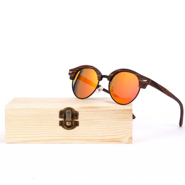 

2021 new handmade wenge wood sunglasses classic semi rimless shades men women polarized sun uv400 round glasses u4rs, White;black