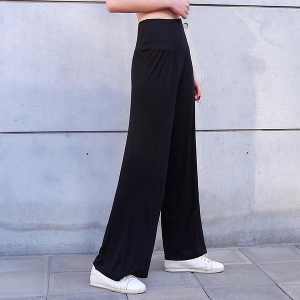 

women's pants & capris makuluya casual long cozy modal comfortable elastic waist loose simple women basic lithe trousers thin full leng, Black;white