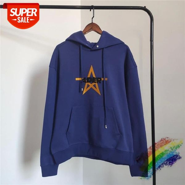

embroidery adererror hoodie men women ader error blue five-pointed star sweatshirts 1:1 cotton pullover #4h43, Black