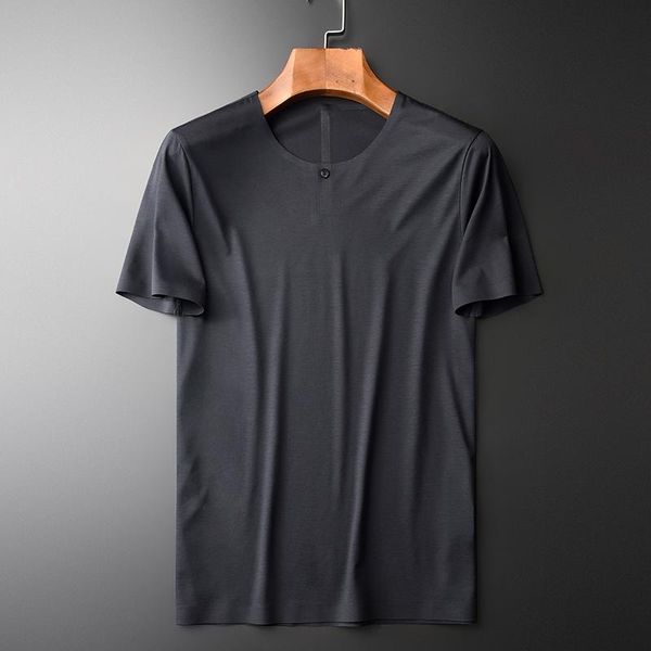 

men's t-shirts summer grey mens short sleeve casual male fashion solid color slim fit man 4xl, White;black
