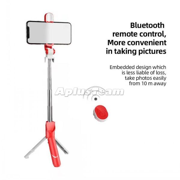 Telefono cellulare XT09 selfie stick compatibile Bluetooth con supporto per telefono multifunzionale integrato con treppiede per iPhone Nuovo