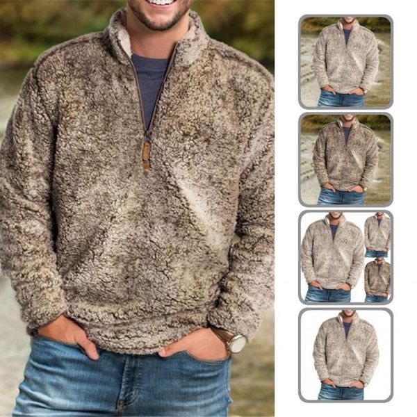 

men's jackets thick casual warm anti-shrink men coat soft sweater long sleeve for daily wear, Black;brown