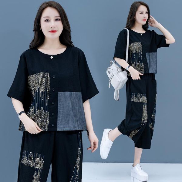 

plus size tracksuits large 2 piece set women's summer suit tracksuit contrast women two outfits conjunto feminino hoodies+pants, Black