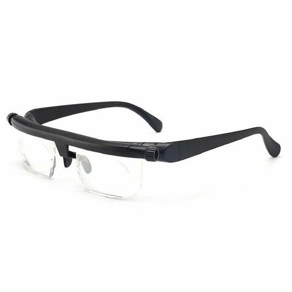 

fashion sunglasses frames adjustable strength lens eyewear variable focus distance zoom glasses diopter range -6.0 to +3.0 men women unisex, Black