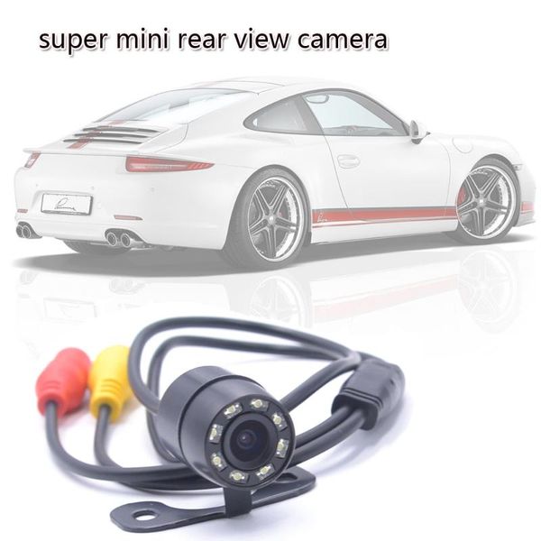 

car rear view cameras& parking sensors super mini hd night vision back up camera with 8 led lights good