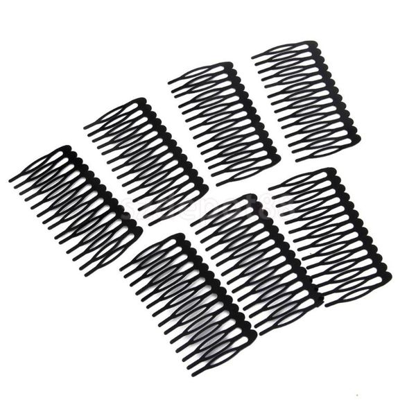 

hair clips & barrettes arrivals 2021 metal 14 teeth comb clip hairpin 7.5 x 4cm 10pcs black, Golden;silver