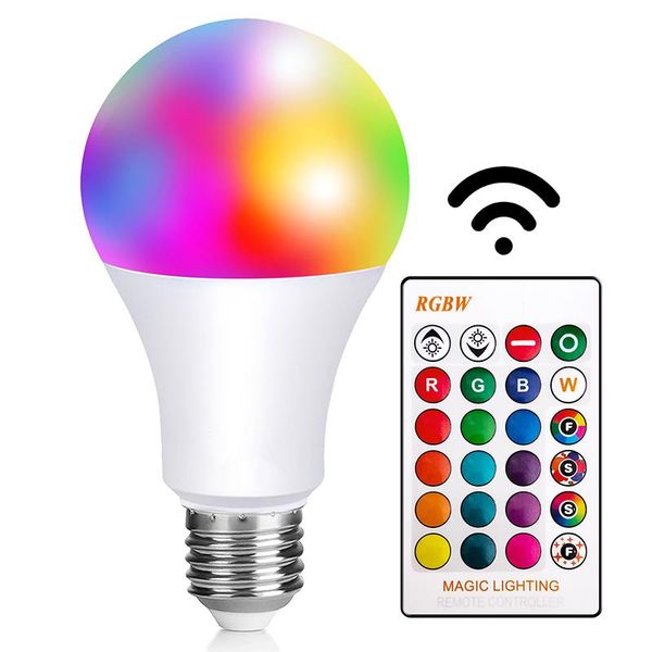 

bulbs color changing led light bulb rgb dimmable e27 screw base decorative flood lights, 16 colors, great for home, stage, party