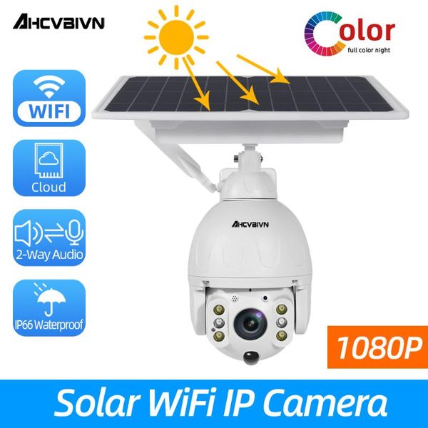 

cameras solar panel camera wifi version ptz 1080p outdoor security wireless monitor waterproof cctv smart home night vision surveillance