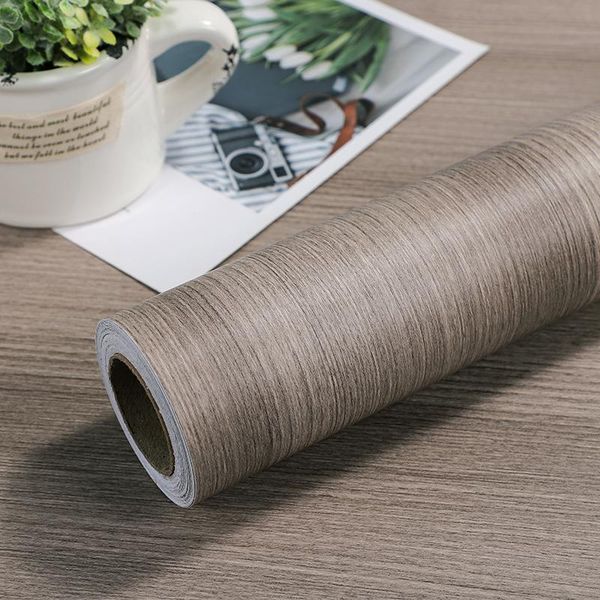 

60cm waterproof pvc wood grain self adhesive wallpapers kitchen wardrobe cabinet furniture renovation door wall stickers