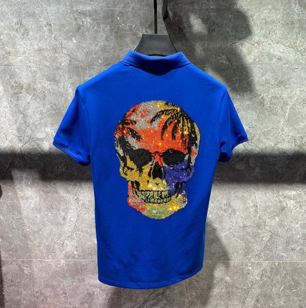 

2021 new diamond-shaped stone men's sell cotton turn-down collar polo man-branded shirts fit thin shirt vxsq, White;black