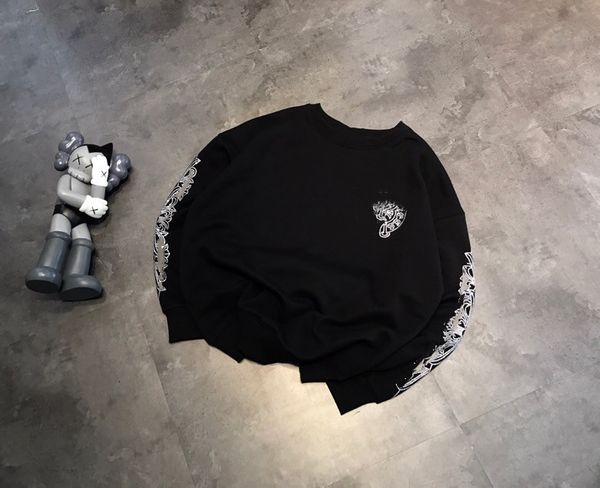 

hoodies 21s autumn men's and women's sweater ch kejia casual horseshoe stamping round neck, Black