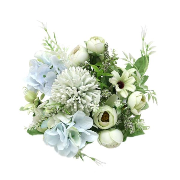 

decorative flowers & wreaths rose artificial hand bouquet simulation home decor silk cloth hydrangea elegant for wedding party length 31cm p