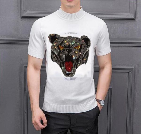 

2021 autumn men's slim fit pullover sweaters male color o-neck sweater black white knitted s-2xl, White;black