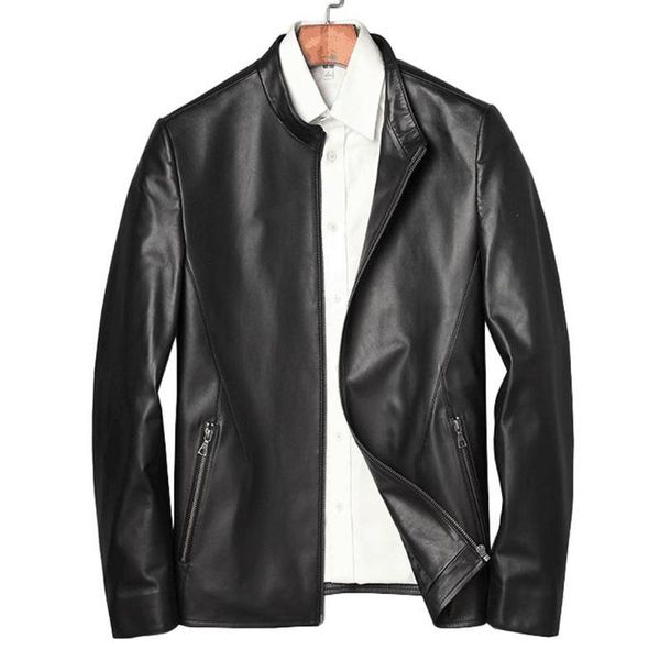 

men's leather & faux d promote 100% real sheepskin clothing men fashion formal genuine outwear, Black