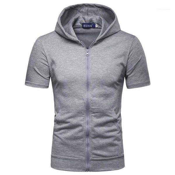

men's hoodies & sweatshirts men fashion hooded jacket thin cardigan zipper hoodie, Black