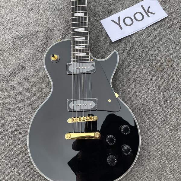 

jacey guitar store p90 black custom eectric guitar with black body&neck binding