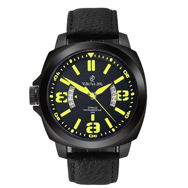 

2021 men's quartz leisure fashion sports watch, Slivery;brown