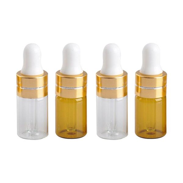 

storage bottles & jars 5pcs 3/5ml dropper sub-bottles for essential oil glass tube empty portable reusable samples travel makeup cosmetic to