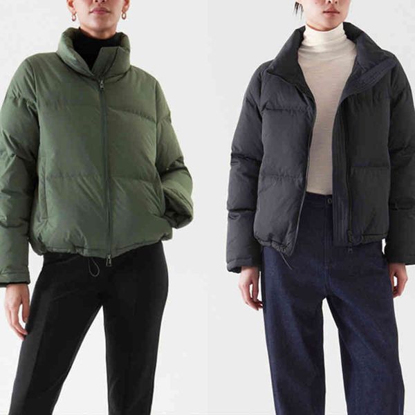 

women's down & parkas women zipper coat stand collar warm casual loose short cardigan ladies long sleeve jackets autumn winter j33, Black