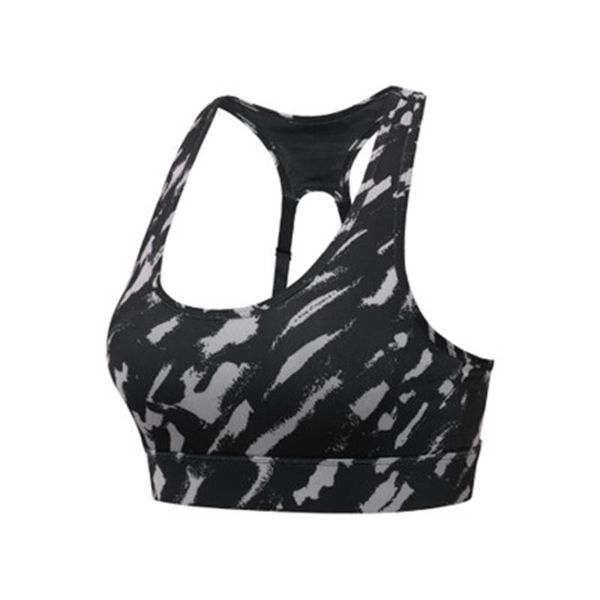 

women push up sports bra adjustable back buckle nylon print yoga underwear gym bra fitness workout crop top, White;black