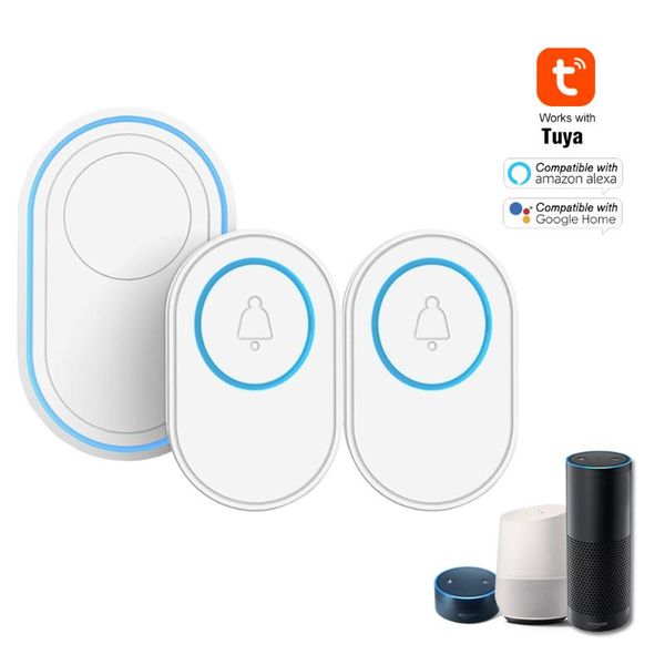 

wireless doorbell wifi alarm system intelligent wireless doorbell strobe siren tuyasmart app 58 sound 433mhz detectors