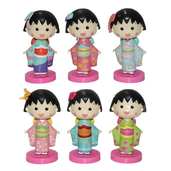 

6 kimonos cherry hand-made lovely small balls blind box doll ornaments girl toys