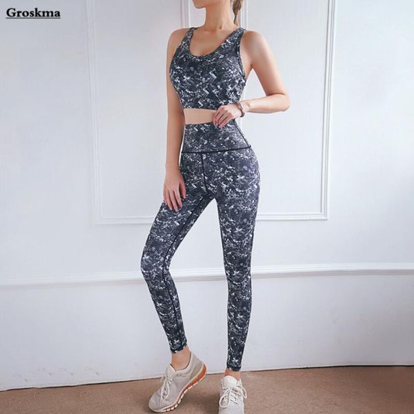 

quick dry women yoga 2 piece set high waist pants+bra fitness gym sportswear suits workout running clothing vetement femme, White;red