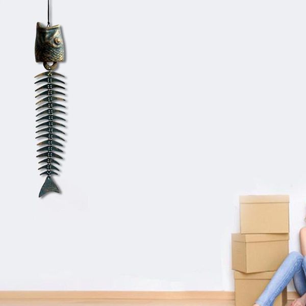 

christmas decorations cast iron fish bone large creative wind chimes lucky hanging decor bell pendant s5m0