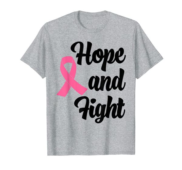 

hope and fight breast cancer awareness pink ribbon t-shirt, White;black