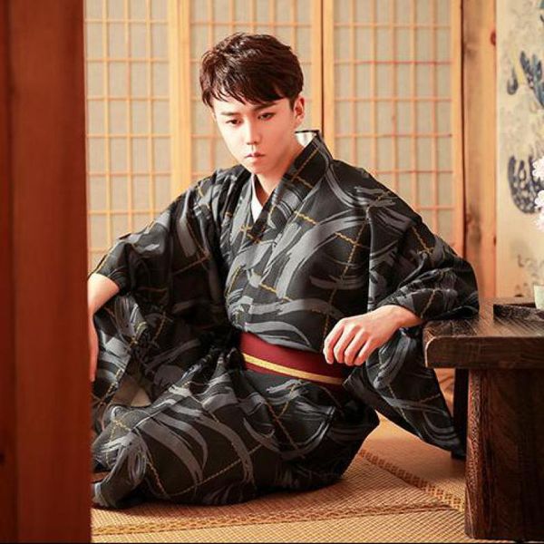 

ethnic clothing japanese kimono formal men traditional samurai suit vintage japones man male fashion national trends, Red