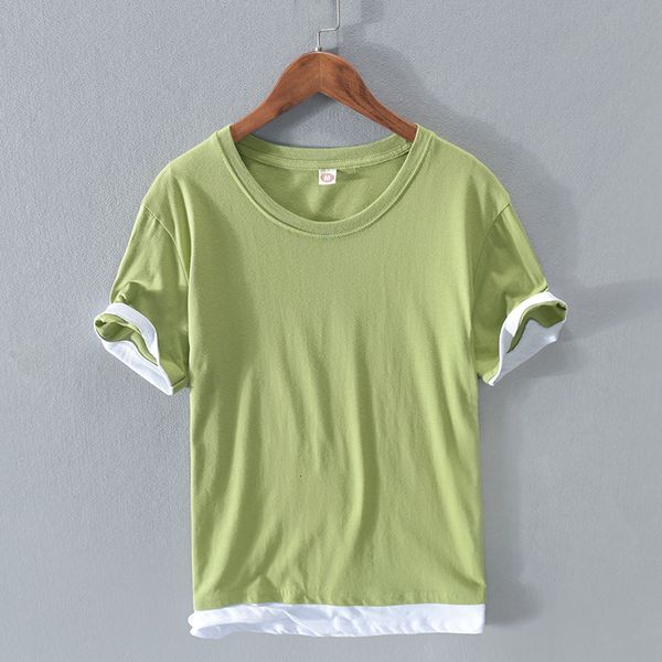 

2021 new summer short sleeve t-shirt cotton brand shirt for men casual round neck tshirt mens comfortable t shirts male camisa ij7k, White