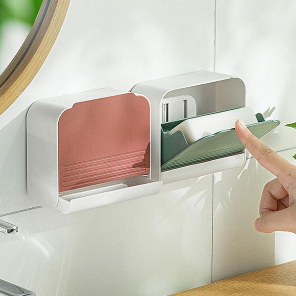 

soap dishes rack no drilling wall mounted double layer holder sponge dish bathroom accessories self adhesive