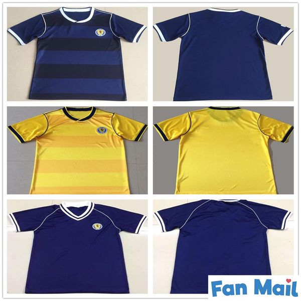 

1982 1986 retro scotland soccer jersey dalgish qsturm martin brown ritchie souness mcstay drogba lampar hansen vintage 82 86 football shirt, Black;yellow