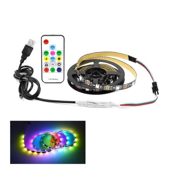 

strips 1m 2m 3m 4m 5m ws2812 usb 5v led pixel strip light rgb neon rope tape lamp dream color smart individually addressable