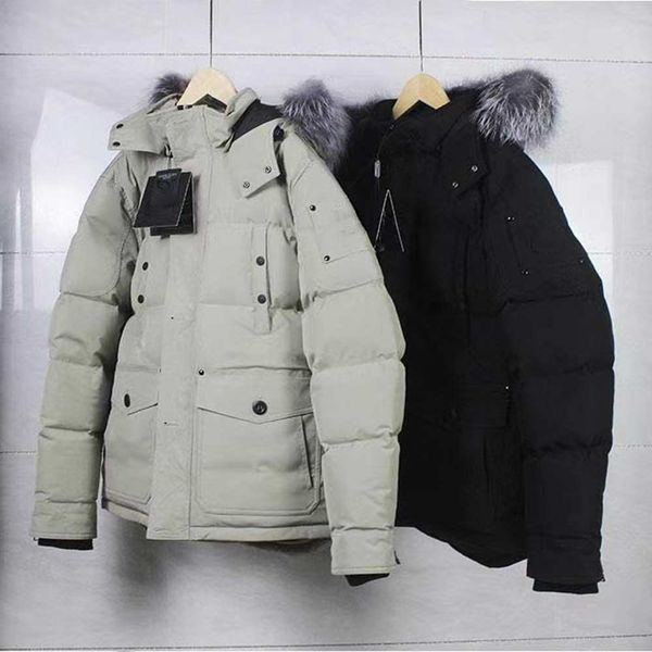 

long designes black tag men fur collar moose jacket down coats mens warm man winter coat outwear jackets parkas canada knuckles doudoune