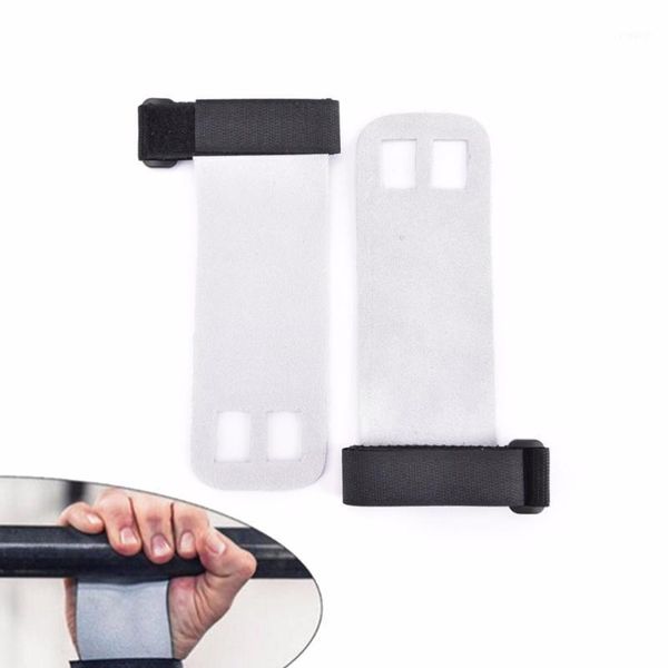 

wrist support 1 pair s m l synthetic leather hand grip crossfit gymnastics guard palm protectors glove pull up bar1, Black;red