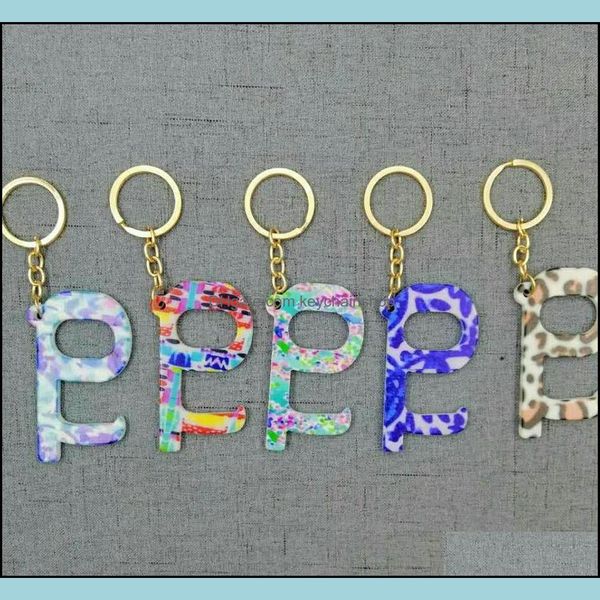 

keychains fashion aessories designer keychain factory wholesale non-contact door opener acrylic sunflower printing pendant key chain drop de, Silver