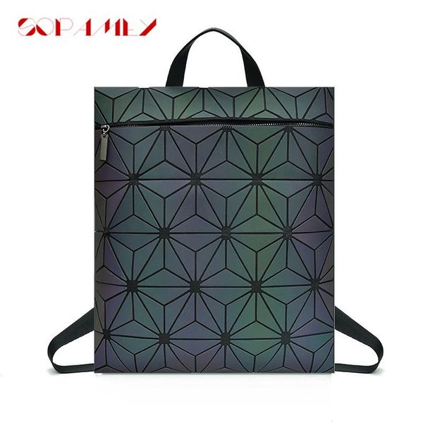 

backpack 2021 famous brands bao bag women geometric luminous laser backpacks for girls school student mochila feminina