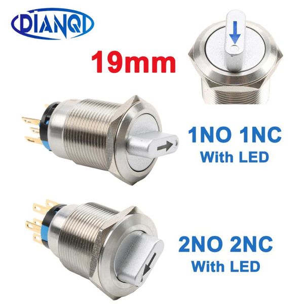 

smart home control 19mm 2 3 position waterproof with 12v led rotary switch illuminated switches metal brass chrome nonc/2no2nc dpdt/spdt lat
