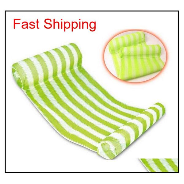 

swimming pool inflatable cushion stripe floating sleeping bed water hammock lounger chair floating bed outdoor beach qyllel bdenet