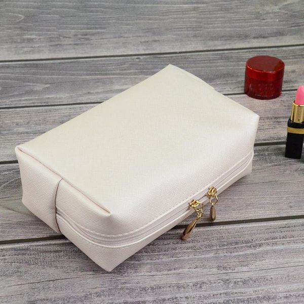 

cosmetic bags & cases women simple zipper beauty case leather makeup bag fashion travel make up organizer pouch toiletry wash