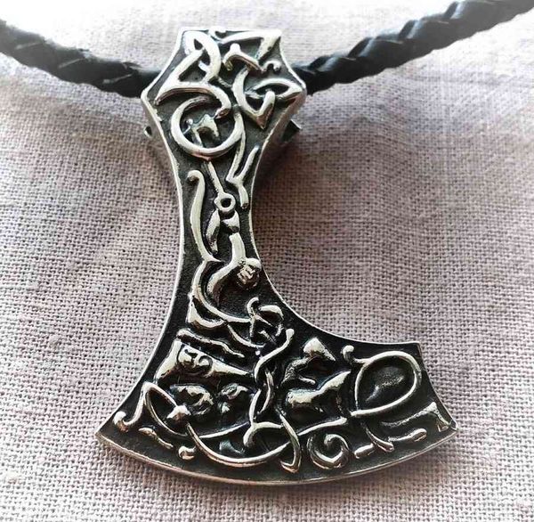 

popular viking amulet pirate axe pendant trendy men's necklace accessories, Silver