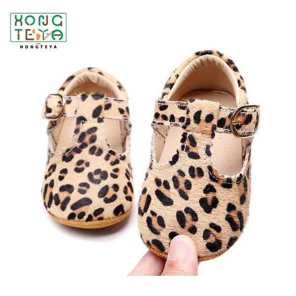 

first walkers 2021 genuine leather baby shoes leopard print girls soft sole boys t- bar summer moccasins