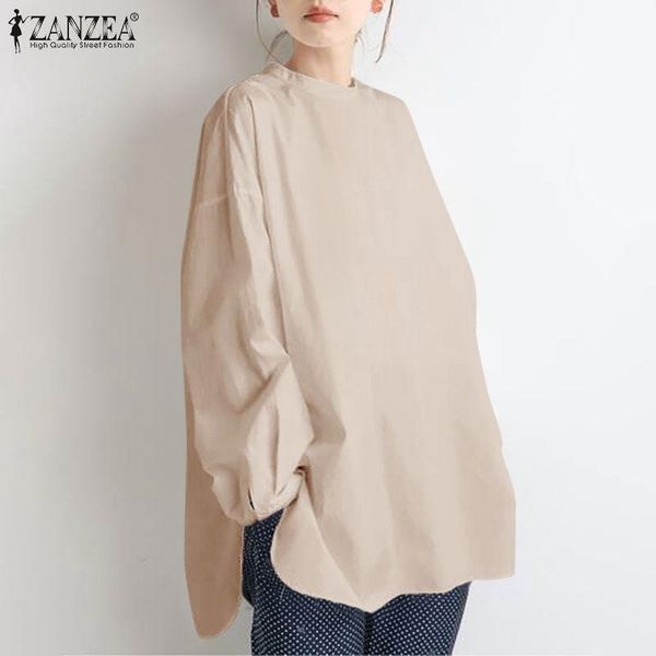 

women's blouses & shirts solid tunic casual shirt loose blusas female work ol chemise 2022 elegant summer o neck long sleeve, White