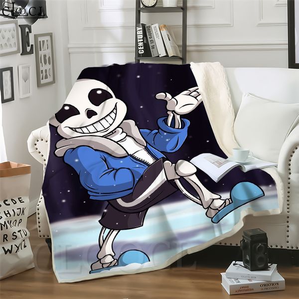 

cloocl pixel game undertale sans 3d print casual style air conditioning blanket sofa teens bedding throw blankets plush quilt