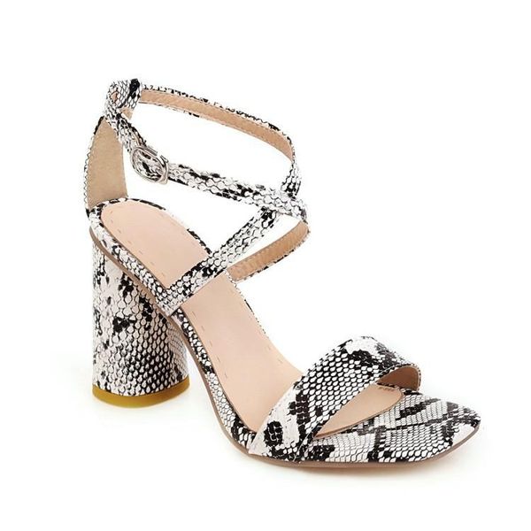 

sandals large women's shoes summer open toe thick heel super high roman, Black