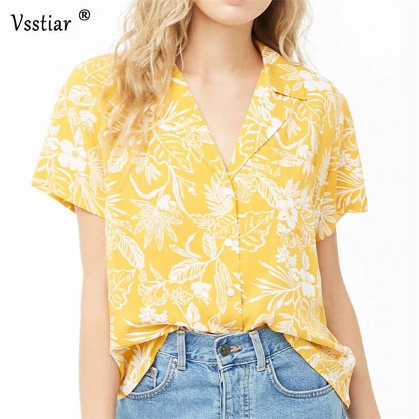 

women's blouses & shirts vsstiar plus size women and blouse v neck loose summer floral chiffon woman shirt, White