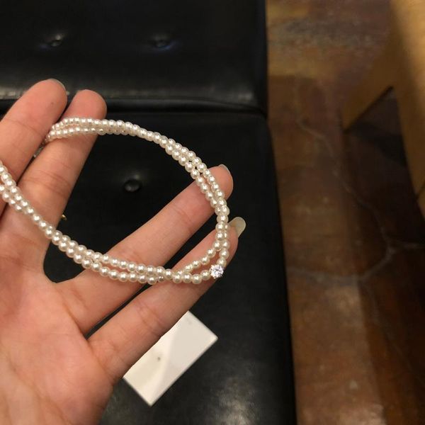 

chains women jewelry simulated pearl necklace delicate design choker for girl fine accessories, Silver
